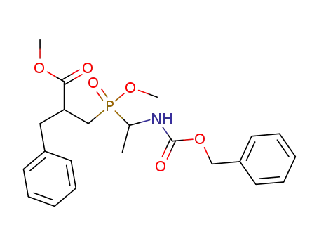 Molecular Structure of 113592-32-8 (Benzenepropanoic acid,
a-[[methoxy[1-[[(phenylmethoxy)carbonyl]amino]ethyl]phosphinyl]methyl]
-, methyl ester)