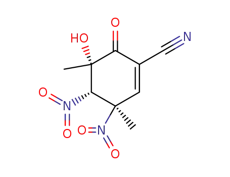 t-5-hydroxy-3,5-dimethyl-r-3,t-4-dinitro-6-oxocyclohex-1-enecarbonitrile