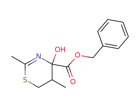 4-hydroxy-2,5-dimethyl-5,6-dihydro-4<i>H</i>-[1,3]thiazine-4-carboxylic acid benzyl ester