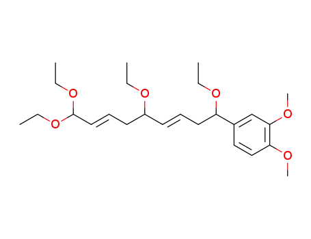Molecular Structure of 82724-72-9 (1,1,5,9-Tetraethoxy-9-(3,4-dimethoxyphenyl)-2,6-nonadiene)