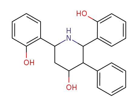 Molecular Structure of 124069-13-2 (2,6-Bis(2-hydroxyphenyl)-3-phenyl-4-piperidinamine)