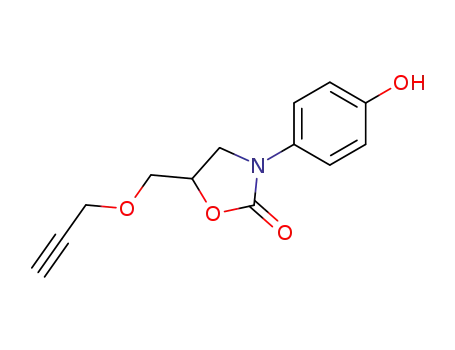 Molecular Structure of 23598-59-6 (3-(4-Hydroxyphenyl)-5-[(2-propynyloxy)methyl]-2-oxazolidinone)