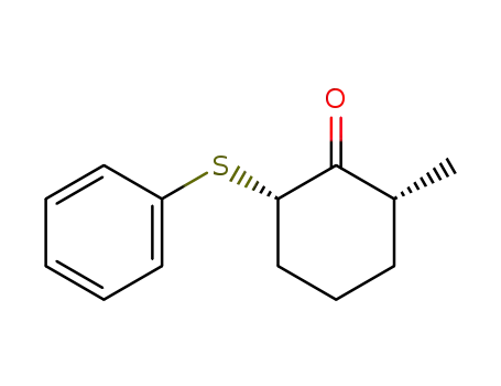 Molecular Structure of 66032-99-3 (Cyclohexanone, 2-methyl-6-(phenylthio)-, cis-)
