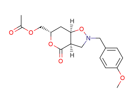(3aR, 6S, 7aR)-6-acetoxymethyl-2-p-methoxybenzyl-4-oxo-tetrahydropyrano<3,4-d>isoxazolidine