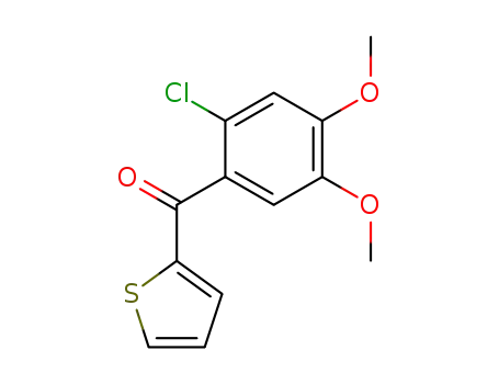 Molecular Structure of 140665-33-4 (Methanone, (2-chloro-4,5-dimethoxyphenyl)-2-thienyl-)