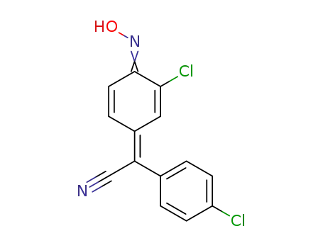 Molecular Structure of 842-13-7 ([(4Z)-3-chloro-4-(hydroxyimino)cyclohexa-2,5-dien-1-ylidene](4-chlorophenyl)acetonitrile)