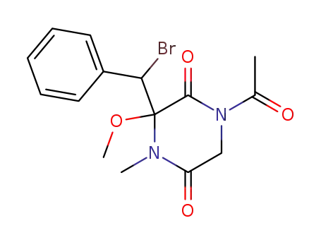 1-acetyl-3-α-bromobenzyl-3-methoxy-4-methyl-2,5-piperazinedione