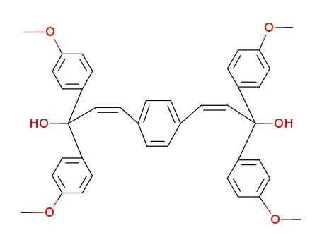 1,4-Bis-<3,3-bis-(p-methoxy-phenyl)-3-hydroxy-propen-(1-cis)-yl>-benzol