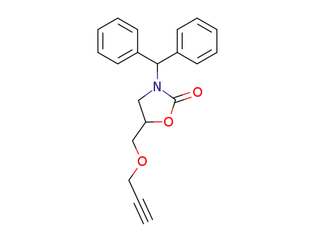 Molecular Structure of 23598-58-5 (3-(Diphenylmethyl)-5-[(2-propynyloxy)methyl]-2-oxazolidinone)