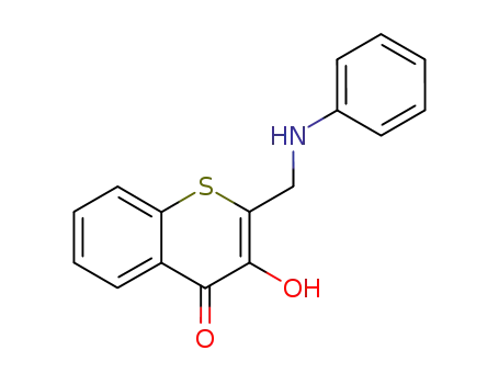 Molecular Structure of 88469-97-0 (4H-1-Benzothiopyran-4-one, 3-hydroxy-2-[(phenylamino)methyl]-)