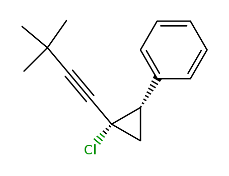 Molecular Structure of 139185-74-3 (Benzene, [2-chloro-2-(3,3-dimethyl-1-butynyl)cyclopropyl]-, cis-)