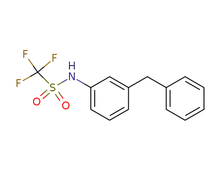 Molecular Structure of 55251-23-5 (Methanesulfonamide, 1,1,1-trifluoro-N-[3-(phenylmethyl)phenyl]-)