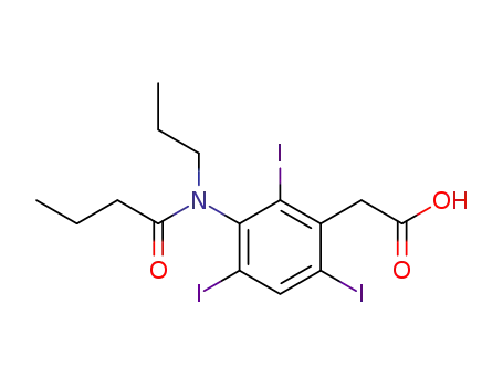 Molecular Structure of 29193-39-3 ([2,4,6-Triiodo-3-(N-propylbutyrylamino)phenyl]acetic acid)