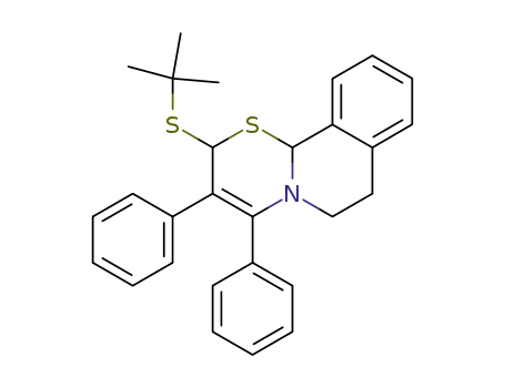 2-(t-Butylthio)-3,4-diphenyl-7,11b-dihydro-2H,6H-<1.3>thiazino<2.3-a>isochinolin