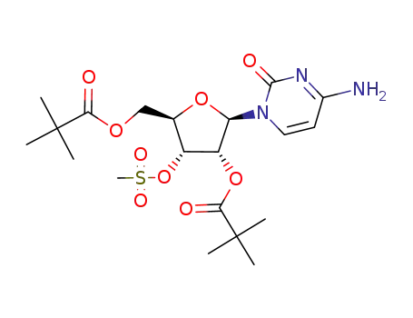 Molecular Structure of 114827-14-4 (3'-O-mesyl-2',5'-di-O-pivaloylcytidine)