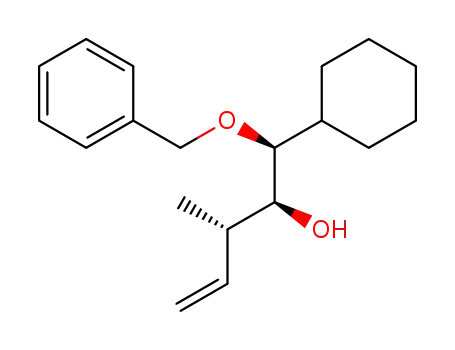 Molecular Structure of 91751-28-9 ((1S,2S,3S)-1-Benzyloxy-1-cyclohexyl-3-methyl-pent-4-en-2-ol)