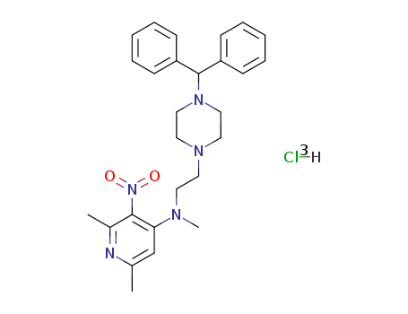 1-Piperazineethanamine,N-(2,6-dimethyl-3-nitro-4-pyridinyl)-4-(diphenylmethyl)-N-methyl-,hydrochloride (1:3)