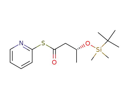 Molecular Structure of 141781-29-5 (Butanethioic acid, 3-[[(1,1-dimethylethyl)dimethylsilyl]oxy]-, S-2-pyridinyl
ester, (R)-)