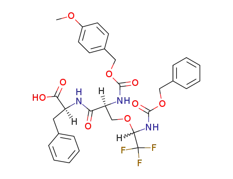N-<p-Methoxybenzyloxycarbonyl>-O-<α,α,α-trifluor-1-benzyloxycarbonylamino-aethyl>-Ser-Phe