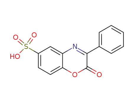 Molecular Structure of 10502-39-3 (2-oxo-3-phenyl-2<i>H</i>-benzo[1,4]oxazine-6-sulfonic acid)