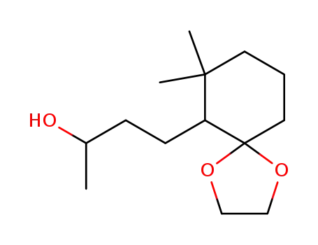 Molecular Structure of 183549-76-0 (4-(7,7-Dimethyl-1,4-dioxa-spiro[4.5]dec-6-yl)-butan-2-ol)