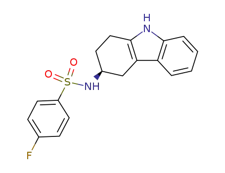 Molecular Structure of 116650-37-4 ((S)-4-fluoro-N-(2,3,4,9-tetrahydro-1H-carbazol-3-yl)benzenesulfonamide)