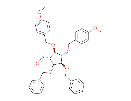 (1S,2R,3S,4S,5R)-2,3-Bis-benzyloxy-4,5-bis-(4-methoxy-benzyloxy)-cyclopentanecarbaldehyde