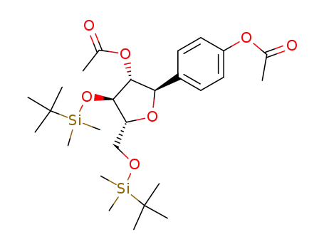 Acetic acid (2R,3R,4R,5R)-2-(4-acetoxy-phenyl)-4-(tert-butyl-dimethyl-silanyloxy)-5-(tert-butyl-dimethyl-silanyloxymethyl)-tetrahydro-furan-3-yl ester