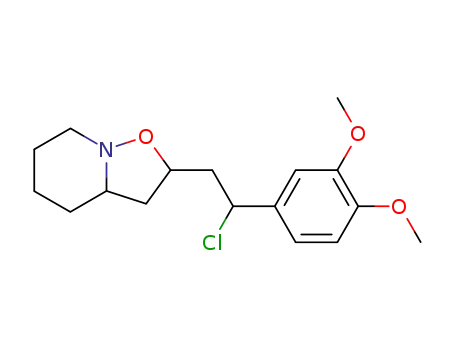 Molecular Structure of 88909-05-1 (2H-Isoxazolo[2,3-a]pyridine,
2-[2-chloro-2-(3,4-dimethoxyphenyl)ethyl]hexahydro-)
