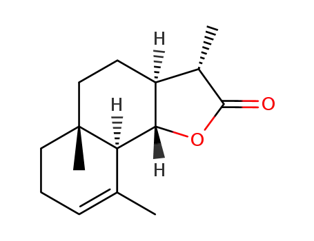Molecular Structure of 10180-76-4 (Naphtho[1,2-b]furan-2(3H)-one,3a,4,5,5a,6,7,9a,9b-octahydro-3,5a,9-trimethyl-, (3S,3aS,5aR,9aR,9bS)-)