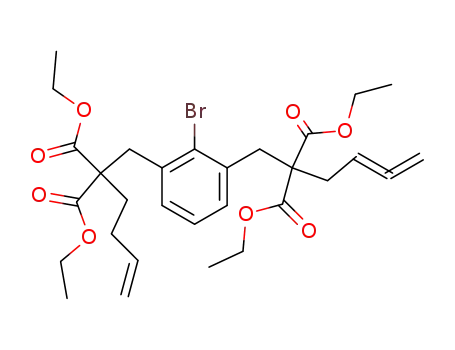1-<2',2'-bis(ethoxycarbonyl)-4',5'-hexadienyl>-3-<2',2'-bis(ethoxycarbonyl)-5'-hexenyl>-2-bromobenzene