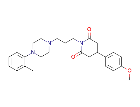 Molecular Structure of 79323-02-7 (4-(4-methoxyphenyl)-1-{3-[4-(2-methylphenyl)piperazin-1-yl]propyl}piperidine-2,6-dione)