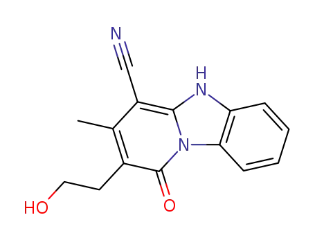 Molecular Structure of 166671-26-7 (2-(2-HYDROXYETHYL)-3-METHYL-1-OXO-1,5-DIHYDROPYRIDO[1,2-A]BENZIMIDAZOLE-4-CARBONITRILE)