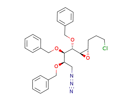 (2R,3S)-2-((1S,2R,3R)-4-Azido-1,2,3-tris-benzyloxy-butyl)-3-(3-chloro-propyl)-oxirane