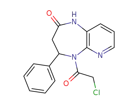 Molecular Structure of 90059-58-8 (2H-Pyrido[2,3-b][1,4]diazepin-2-one,
5-(chloroacetyl)-1,3,4,5-tetrahydro-4-phenyl-)