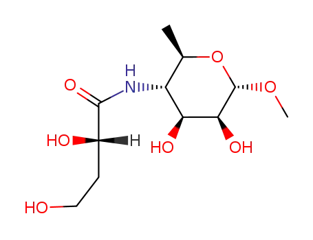 Molecular Structure of 116786-66-4 (methyl 4,6-dideoxy-4-(3-deoxyglycerotetronamido)mannopyranoside)
