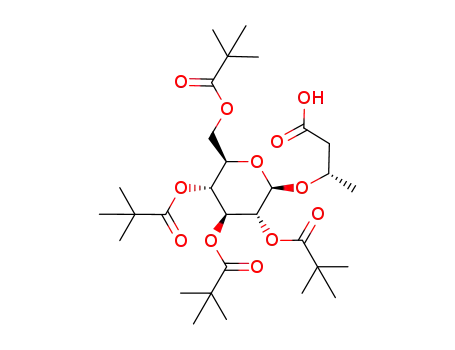 (S)-3-[(2R,3R,4S,5R,6R)-3,4,5-Tris-(2,2-dimethyl-propionyloxy)-6-(2,2-dimethyl-propionyloxymethyl)-tetrahydro-pyran-2-yloxy]-butyric acid