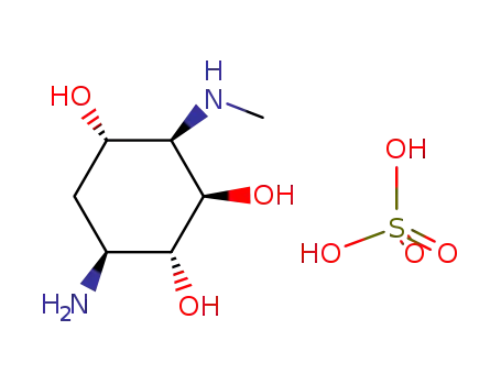 (+)-(1R)-(1α,2β,3β,4α,6β)-6-ammonio-3-(methylammonio)-1,2,4-cyclohexanetriol sulfate