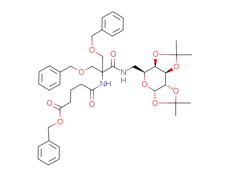 4-{2-Benzyloxy-1-benzyloxymethyl-1-[((3aS,5S,5aR,8aR,8bS)-2,2,7,7-tetramethyl-tetrahydro-bis[1,3]dioxolo[4,5-b;4',5'-d]pyran-5-ylmethyl)-carbamoyl]-ethylcarbamoyl}-butyric acid benzyl ester