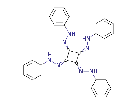 Molecular Structure of 65626-65-5 (Cyclobutanetetrone, tetrakis(phenylhydrazone))