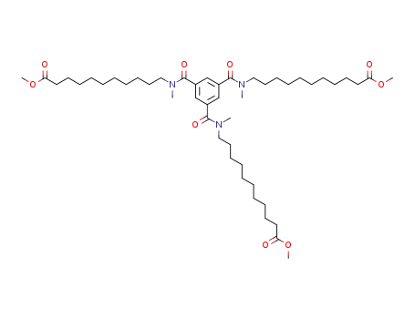 Molecular Structure of 98603-14-6 (11-({3,5-Bis-[(10-methoxycarbonyl-decyl)-methyl-carbamoyl]-benzoyl}-methyl-amino)-undecanoic acid methyl ester)