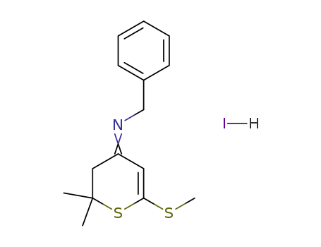 Molecular Structure of 86795-66-6 (N-[(4Z)-2,2-dimethyl-6-(methylsulfanyl)-2,3-dihydro-4H-thiopyran-4-ylidene]-1-phenylmethanamine)