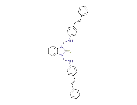 Molecular Structure of 106550-91-8 (1,3-Bis-{[4-((E)-styryl)-phenylamino]-methyl}-1,3-dihydro-benzoimidazole-2-thione)