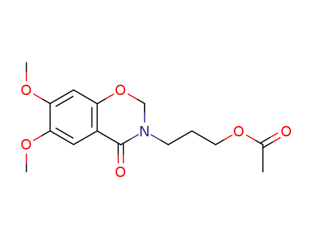 Molecular Structure of 153528-89-3 (2,3-dihydro-6,7-dimethoxy-3-(3-acetoxypropyl)-4H-1,3-benzoxazin-4-one)