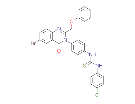 Thiourea, N-(4-(6-bromo-4-oxo-2-(phenoxymethyl)-3(4H)-quinazolinyl)phenyl)-N'-(4-chlorophenyl)-