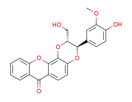7H-1,4-Dioxino[2,3-c]xanthen-7-one,
2,3-dihydro-3-(4-hydroxy-3-methoxyphenyl)-2-(hydroxymethyl)-,
(2R,3R)-rel-