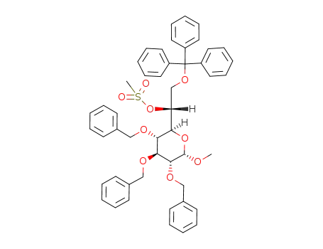 Methanesulfonic acid (R)-1-((2S,3S,4S,5R,6S)-3,4,5-tris-benzyloxy-6-methoxy-tetrahydro-pyran-2-yl)-2-trityloxy-ethyl ester