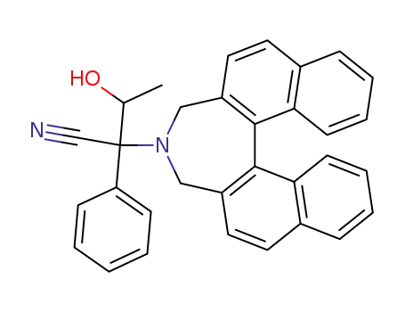 Molecular Structure of 97551-13-8 (2-(3,5-Dihydro-4-aza-cyclohepta[2,1-a;3,4-a']dinaphthalen-4-yl)-3-hydroxy-2-phenyl-butyronitrile)
