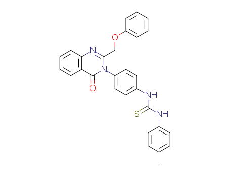 Molecular Structure of 118526-04-8 (1-(4-methylphenyl)-3-{4-[4-oxo-2-(phenoxymethyl)quinazolin-3(4H)-yl]phenyl}thiourea)