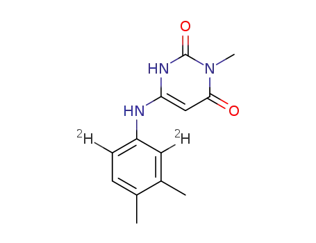 Molecular Structure of 88200-85-5 (3,3',4'-trimethyl-2',6'-dideuterio-6-(phenylamino)-2,4-(1H,3H)-pyrimidinedione)